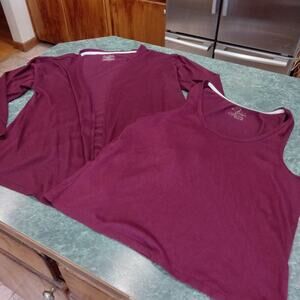 Live2Lounge LARGE 2-piece Loungewear Set Cardigan Sleeveless Tank Top Cami
